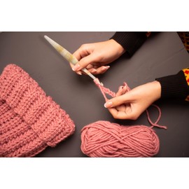 Ommi Ergonomic Handle Crochet Hooks | Handcrafted 7’’ Crochet Hook | Knitting Needle, Craft Yarn Weave | Best Gift! (8 mm, Golden)