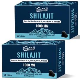 Veenuule Shilajit Tablets 30,000 mg, 100% Pure Himalayan Shilajit (1000 mg Per Serving), Rich in Fulvic Acid & 85+ Trace Minerals, Shilajit Resin Supplement for Energy & Immune Health (120 Tablets)