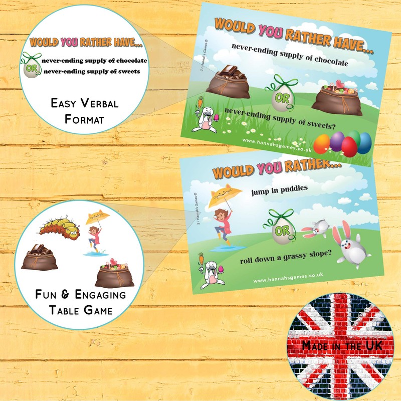 Easter Would You Rather Game - 20 A6 Postcard Sized