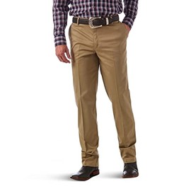 Wrangler Men's Riata Flat Front Relaxed Fit Casual Pant, Khaki, 40X30