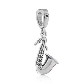 Sax Charm Music Charm 925 Sterling Silver Saxophone Bead Fit Original Bracelet