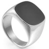 Stainless Steel Black Enamel Signet Ring (12)
