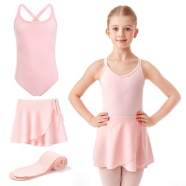 HiDance Ballet Leotards with Dance Skirt and Tights for Girls Toddler Dance Dress Outfit Combo (Ballet Pink 4-5 Years)