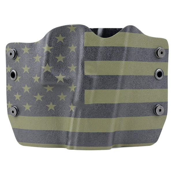 Green & Black USA Kydex OWB Holsters More Than 200 Different Handguns. Left & Right Versions Plus Speed Clips Available.