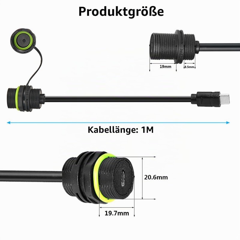 Penglin 1 Piece M20 IP68 Waterproof USB 3.1 Type C