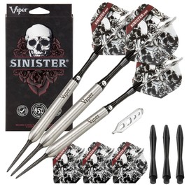 Viper Sinister Tungsten Steel Tip Darts 25 Grams and Casemaster Deluxe Pink Nylon Dart Case