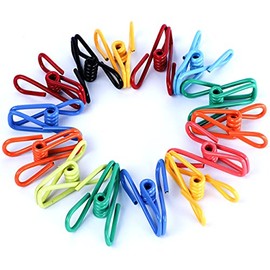 Riveda - Paquete de 30 clips surtidos para bolsas de virutas, sellador colorido recubierto de PVC de 2 pulgadas para sellar alimentos, soporte de papel, clip para tendedero para colgar ropa, bolsas de cocina, pasadores de ropa multiusos
