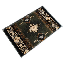 South West Native American Mat Area Rug Design C318 Sage Green (24 Inch X 40 Inch) Mat