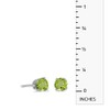 14k White Gold 4 mm Round Peridot Stud Earrings