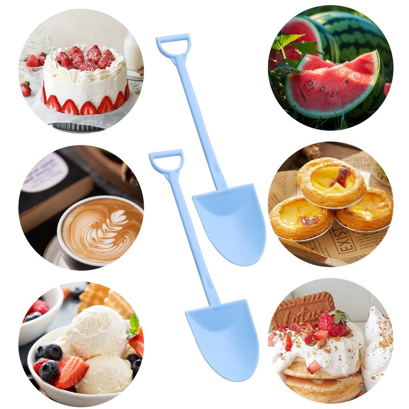 Spade Spoon, Scoop Shaped Creative Shovel, Durable Plastic Dessert Spoons,