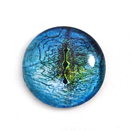 30mm Single Blue Lizard or Dragon Glass Eye for Taxidermy Sculptures or Jewelry Making Fantasy Crafts