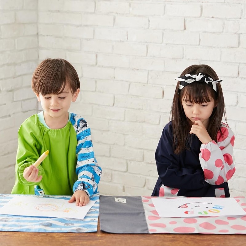 HOPPE Smock Gray Checkered Kindergarten Entry Preparation Entry Goods for