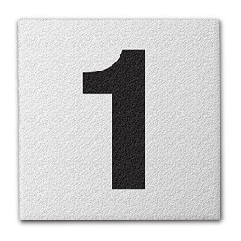 Ceramic Swimming Pool Deck Depth Marker " 1" Abrasive Non-Slip Finish, 4 inch Font