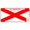 Hangtime Alabama State Flag 6x12 License Plate