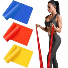 RongqI Resistance Bands Set - Professional Exercise Bands with 3 Resistance Levels, Non-Latex Elastic Bands Stretch Bands for Physical Therapy, Home Gym Workout Strength Training Yoga Pilates