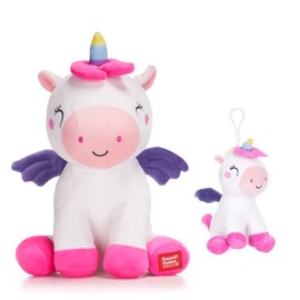 Kawaii Kuties Luna Unicorn Plush Soft Toy and Plush Bag Clip Set