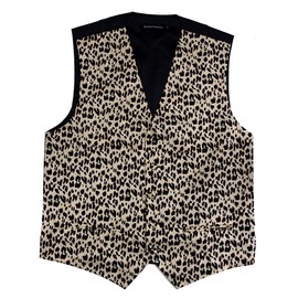 Mens Animal Print Tuxedo Vest Leopard Tiger Zebra Cheetah Prom Formal Wear