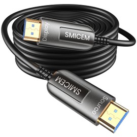SMICEM 8K HDMI Fibre Optic Cable 15M Optical HDMI 2.1 Cable 48Gbps Ultra High Speed 8K @ 60Hz 4K @ 120Hz Dynamic HDR eARC Dolby HDCP 2.2 & 2.3 for HDTV/Projector/Home Cinema/TV Box