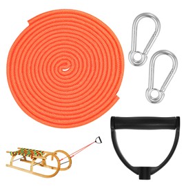 XIABYAYU Sledge Rope, Sledge Cord, 4 m Sledge Lead, Sledge Rope with Handle and Carabiner, Sledge Accessories, Cord for Sledge, Sledge Rope, Pull Rope for Sledge and Toboggan in Winter (C)