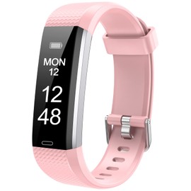 Runlio Fitness Tracker with Sleep Monitor, Activity Tracker with Step and Calories Counter, IP67 Waterproof Fitness Watch with Pedometer Stopwatch for Women Men, Pink