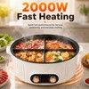 4-Compartment Hot Pot, 6L Large Stew Pot with Divider, Dual