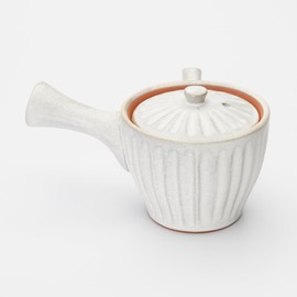 Mino Ware 500-34 Teapot Teapot, Capacity: Approx. 11.2 fl oz (330 ml), Sori Shape, Kouhiki, White, Made in Japan
