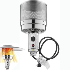 Generic 3"" Pole THP-Burner Fast Start Tall Heater Complete Burner Head Unit Assembly Electric Igniter Non Pilot, Stainless Steel