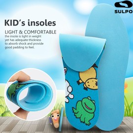 SULPO 4 Pairs Kids Latex Insoles - Bottom and Cotton - Soft Insoles for School Shoes, Kids Shoes, Boots - Various Sizes - Can Be Cut To Size