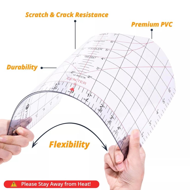 HTVRONT T-shirt Ruler Guide Tshirt Measurement Tool for Heat Press
