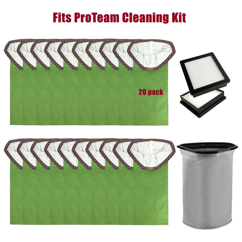 20 Pack 107313 Filter Bags Replacement For ProTeam GoFit 10,