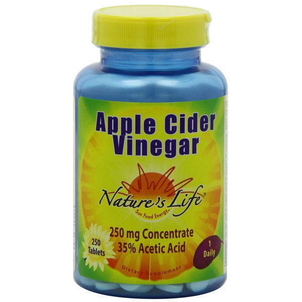 Natures Life Apple Cider Vinegar 250mg | with 87 mg Acetic Acid (250 VegCaps)