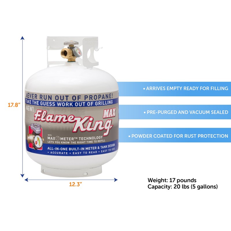 Flame King YSN230b 20 Pound Steel Propane Tank Cylinder with