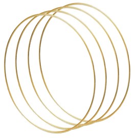 4 Pack 8 inches Metal Floral Hoop, Gold Wreath Rings for Craft Macrame Rings for Making Wedding Wreath Decor and DIY Wall Hanging Crafts (Metal Hoop, 4 x 8inch)