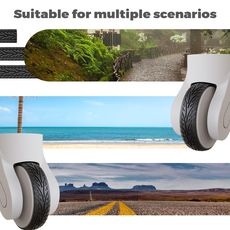 Heiluxe 8Pcs Silicone Luggage Cover Protector, Suitcase Wheel Covers, Silent