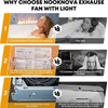 NookNova Bathroom Exhaust Fan with Light, Quiet Ventilation Fan, 100