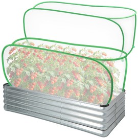2 Pack Garden Netting Covers, 3.9X2FT Raised Bed Plant Netting, 10 Stakes