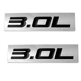 OnlyYou.X 3.0L Engine Emblem 3.0L Engine Badge Thick Decal Sticker Fit for Pickup and Car 2 Pieces Metal Black Chrome