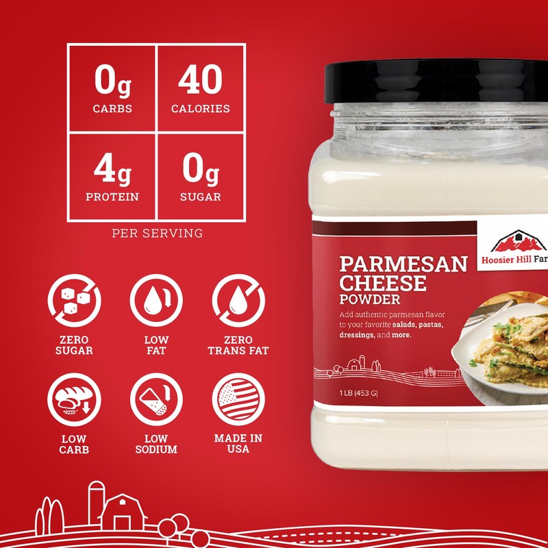 Hoosier Hill Farm Parmesan Cheese Powder, 1LB (Pack of 1)