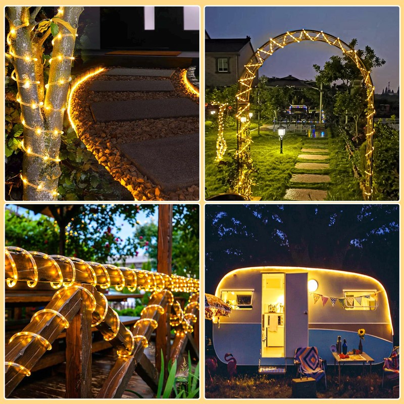 100FT 300 LED Rope Lights Outdoor, Connectable and Flexible Tube