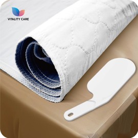 Vitality Care Washable Incontinence Bed Pads, Waterproof Mattress Protector, Water Absorbent Pads, Washable Bed Mats For Incontinence Adults Kids, Elderly, Waterproof Bed Pads Pack Of 1, 86x137cm