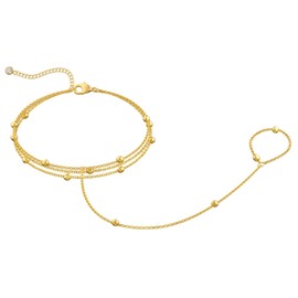 Xunzhi Hand Chain Bracelet,Elegant Bracelet,Finger Ring Hand Chain,Dainty Hand Ring C/hain,Versatile Fashion Accessory,Hand C/hain Jewellery,B/racelet Connected with R/ing,Trendy Jewellery Gifts,01#