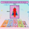 Odoorgames 140 Pcs Translucent Plastic Pattern Blocks,Shape Blocks,Tanagram Puzzles for
