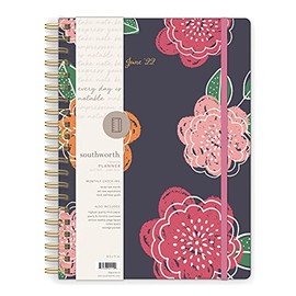 Southworth Academic Planner (July 2021-June 2022), 8.5" x 11" Bright Floral, Premium 28#/105 gsm Paper, Twin Wire (92114)