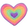 Patch Parlor Small Colorful Heart Applique Patch - Rainbow, Love Badge 1.5" (Iron on)