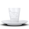 TASSEN Porcelain Espresso Mug with Saucer, Impish Face Edition, 2.7