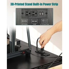 3D Printer Stand with Filament Storage - Heavy Duty 2-Tier 3D Printer Table Rack with Storage Shelf for Spools, Tools, and Accessories - for Home, Workshop, Studio (Black Large)