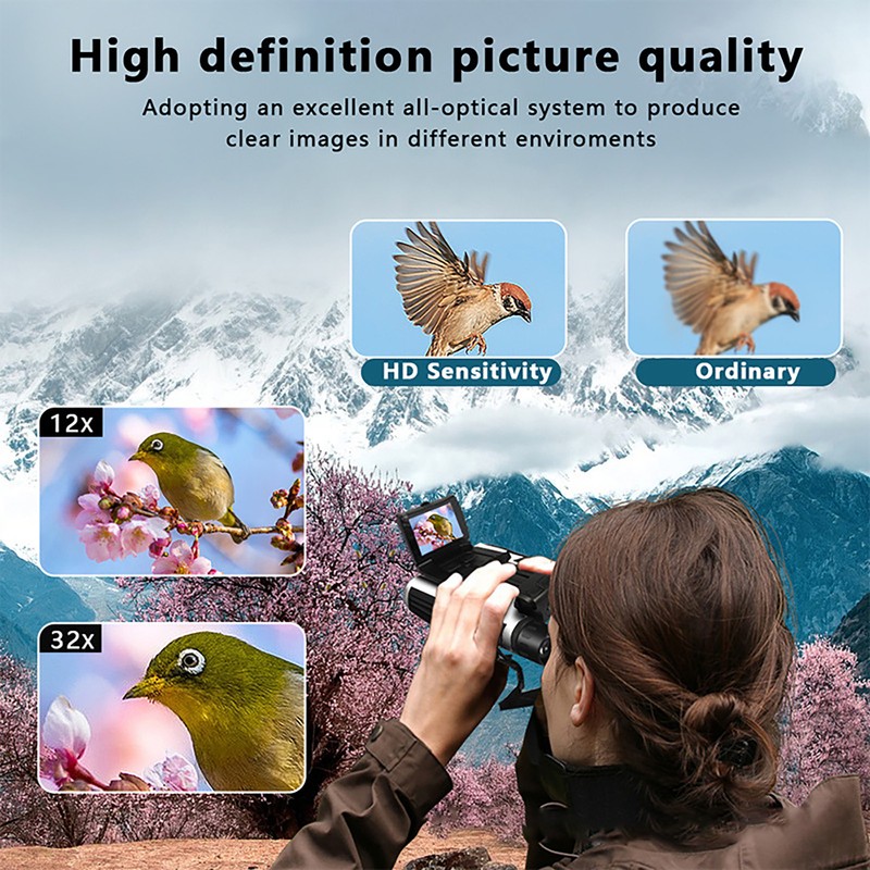 2.4in LCD Display Digital Binoculars Camera 12X 5MP 32mm Lens