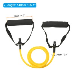 PATIKIL Single Resistance Band with Handles, TPE Elastic Exercise Band for Home Workouts Strength Training Fitness Pilates, Yellow