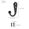 GLADFRESIT 10 Pieces Coat Hooks - Black Single Prong Metal