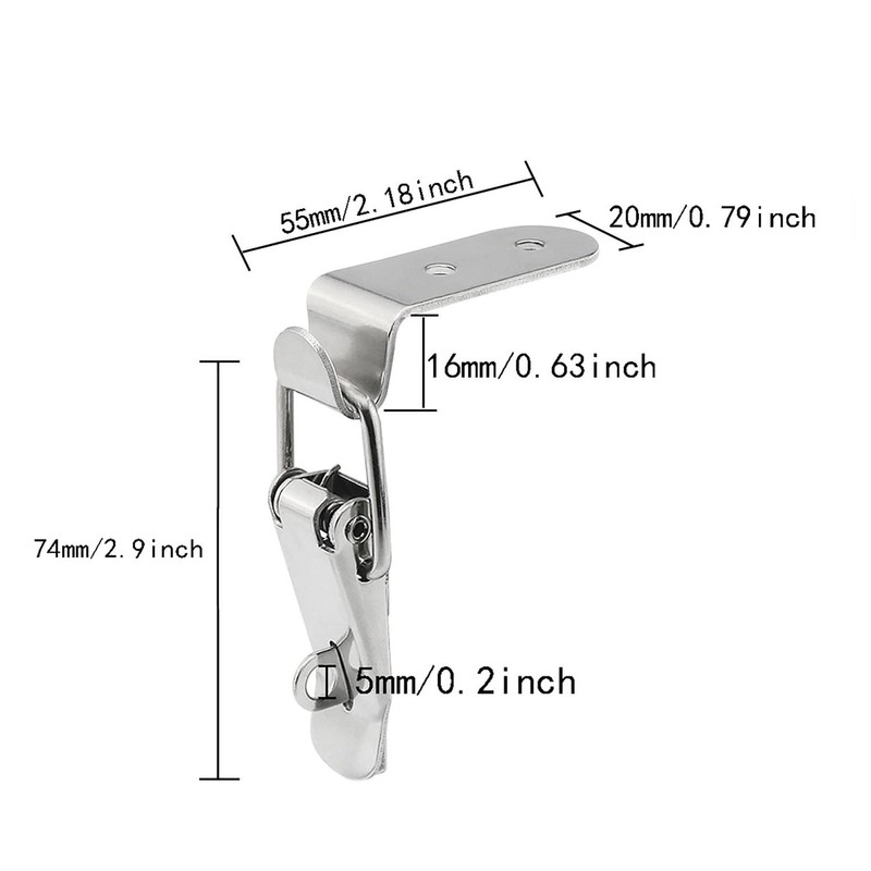 ITROLLE 4PCS 90 Degree Tool Box Hood Locks Latches Stainless